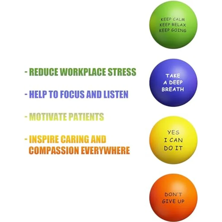 KDG Stressball Erwachsene Motivierende Stressbälle (4er-Pack) für Kinder und Erwachsene, Stressabbau-Bälle mit Quetos zur Linderung von Angst und Wut als Geschenk – Bild 4