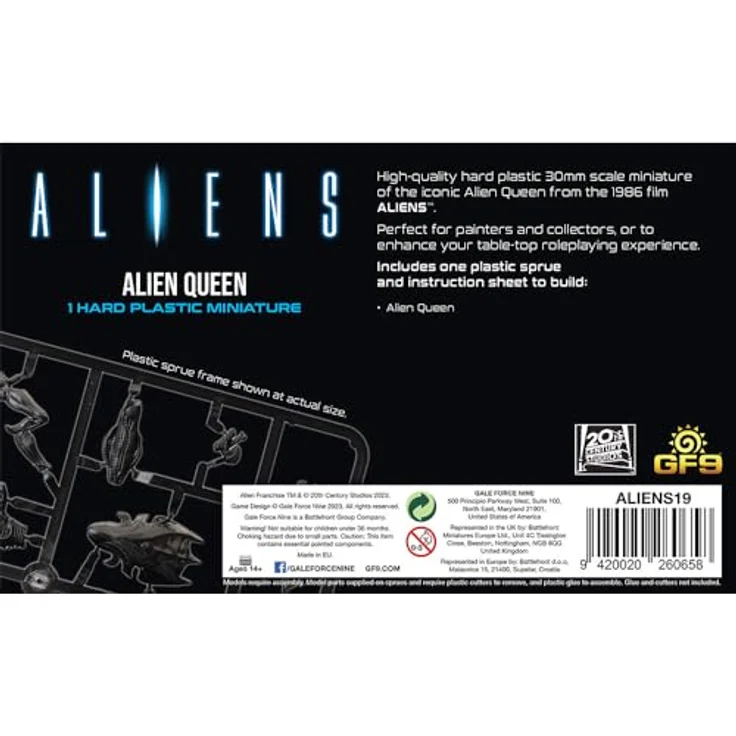 Gale Force Nine Alien Queen (2023) Brettspiel, S, Schwarz – Bild 3