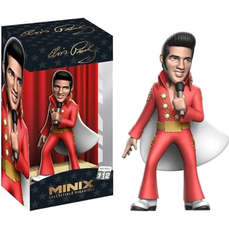 MINIX Bandai Sammelfigur Elvis im roten Anzug, 12 cm, Sammlerstück für Ausstellung und Geschenkidee für TV-Fans (MN18918) – Bild 1