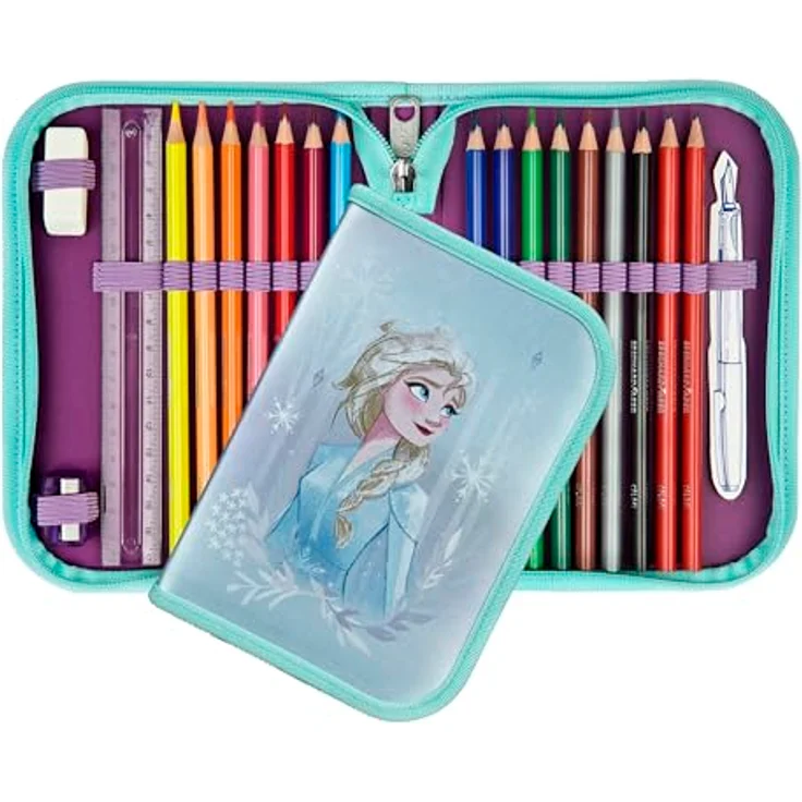 Scooli Frozen/Eiskönigin Schulranzenset (5-Teilig) - Schulranzen-Set mit Schultasche, Federmäppchen, Turnbeutel, Schlamperetui, Schlüsselanhänger – Bild 5