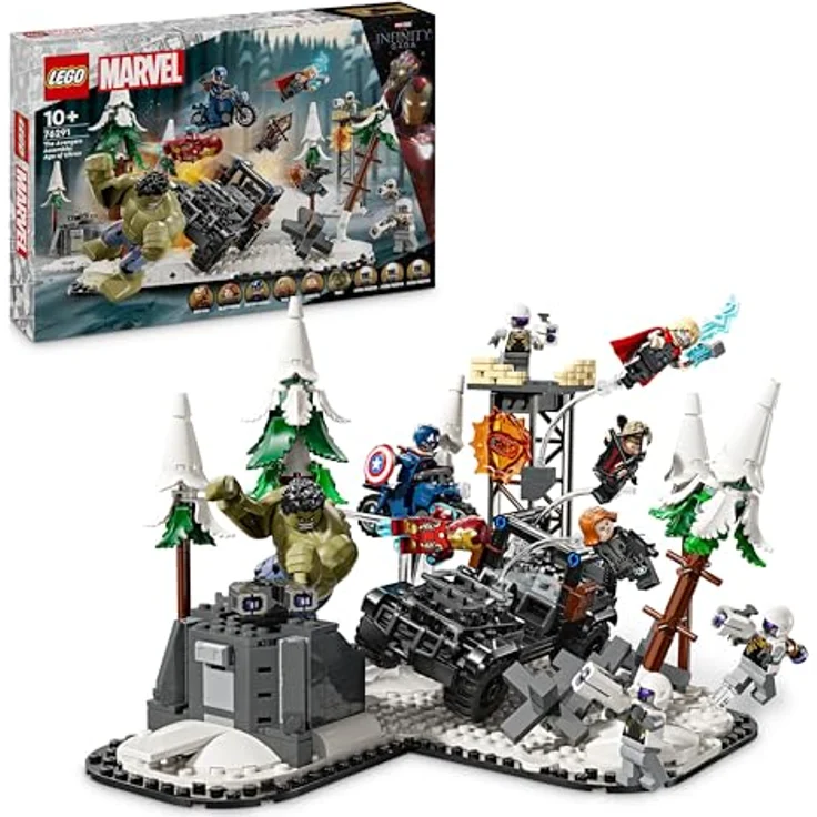 LEGO Marvel Avengers Assemble: Age of Ultron, Bauspielset mit 8 Superhelden-Minifiguren, Bauspielzeug für Jungen und Mädchen, Abenteuer-Set 76291 – Bild 1