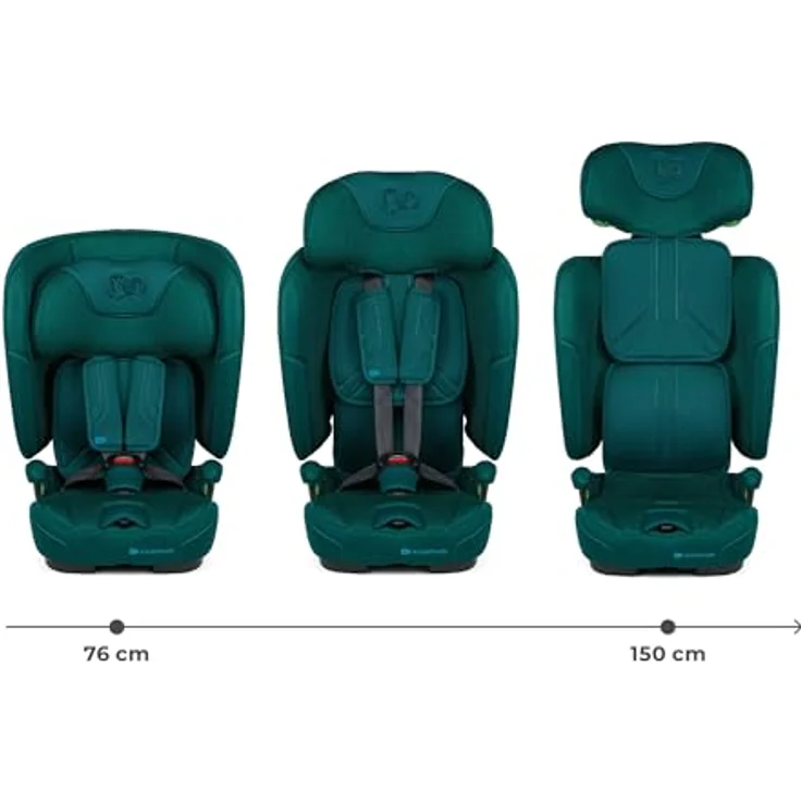 Kinderkraft Fix2Go, Autokindersitz für Kinder 9-36 kg mit Schlaffunktion, Neigungsverstellung und SAFERIDE Sensor, grün – Bild 3