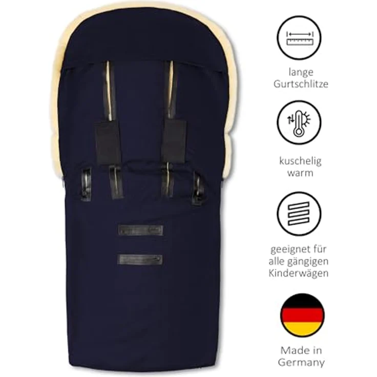 Hofbrucker - Lambskin footmuff for stroller Putzi navy blue – Bild 3