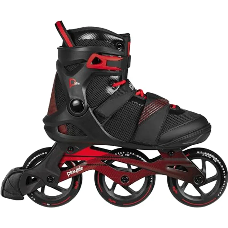 Playlife Inline Skates GT Black 110, Schwarz, Unisex für Herren und Damen, 110mm/80A Rollen, ABEC 7 Kugellager, Art. nr.: 880272 – Bild 1