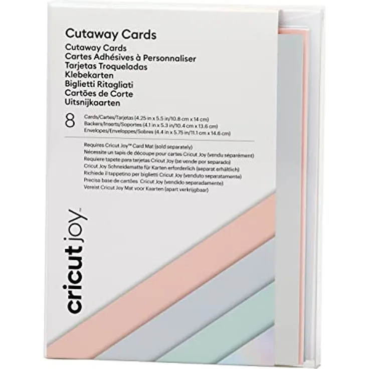 Cricut 2008856 Joy Cutaway-Karten, zur Verwendung mit Cricut Joy, Pastell, 10,8 cm x 14 cm (4,25 Zoll x 5,5 Zoll)