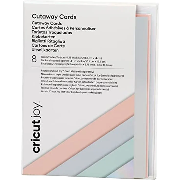 Cricut 2008856 Joy Cutaway-Karten, zur Verwendung mit Cricut Joy, Pastell, 10,8 cm x 14 cm (4,25 Zoll x 5,5 Zoll) – Bild 1