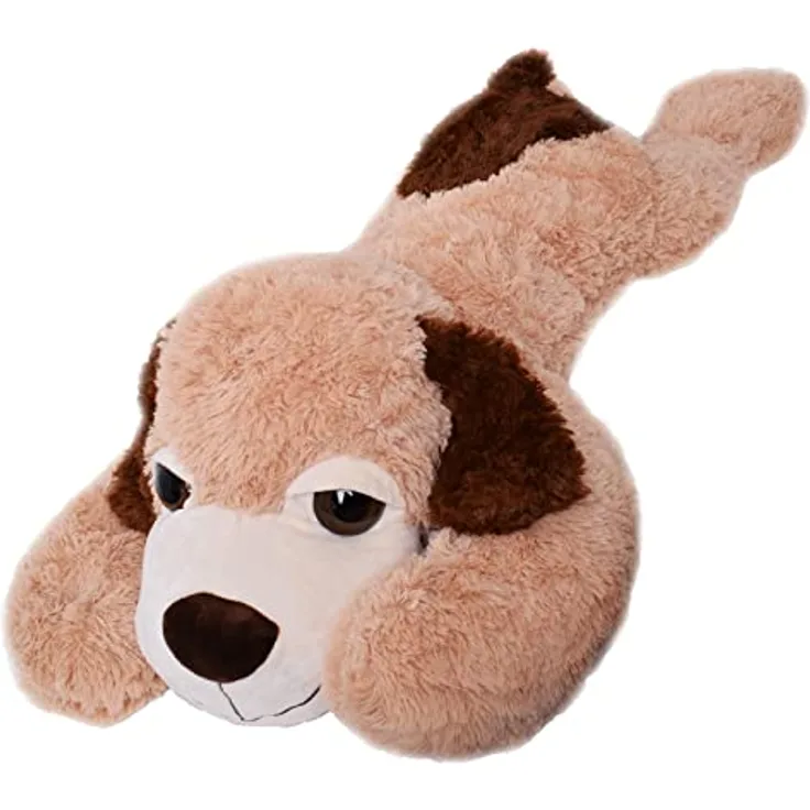 TE-Trend XXL Riesen Kuscheltier Hund groß Stofftier Plüschtier Geschenk Plüschhund Kuschelhund Stoffhund Plush Dog 100cm braun