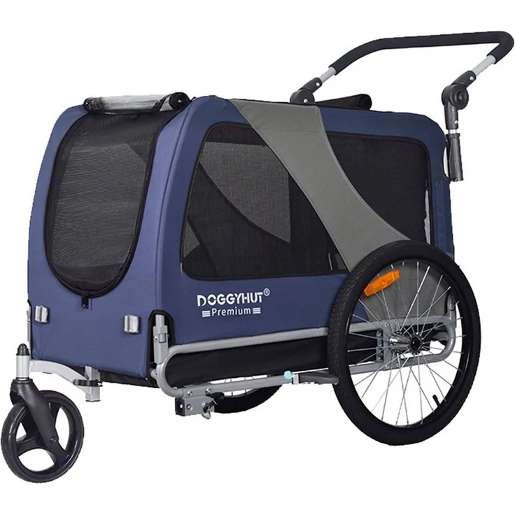 TIGGO DOGGYHUT® XL Fahrradhundeanhänger & Jogger - Geeignet für große Hunde bis 60 cm Schulterhöhe, 2-in-1 Anhänger & Transportbox, 360° drehbares Vorderrad, robustes Design - Preisvergleich