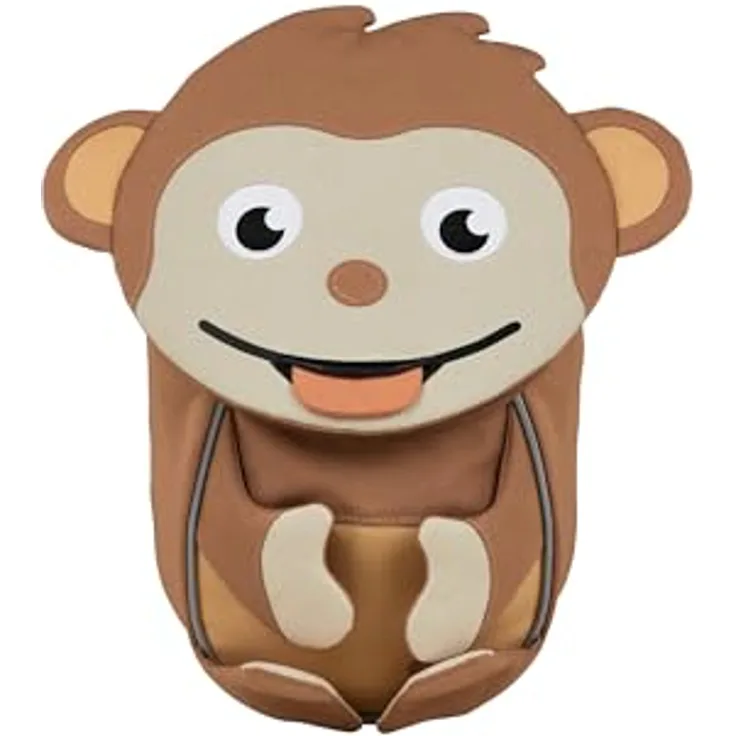 Affenzahn Kleiner Freund Kindergarten-Rucksack, ergonomisch, reflektierend, mit Ziehzunge und Namensschild, für 1-3 Jährige, Braun