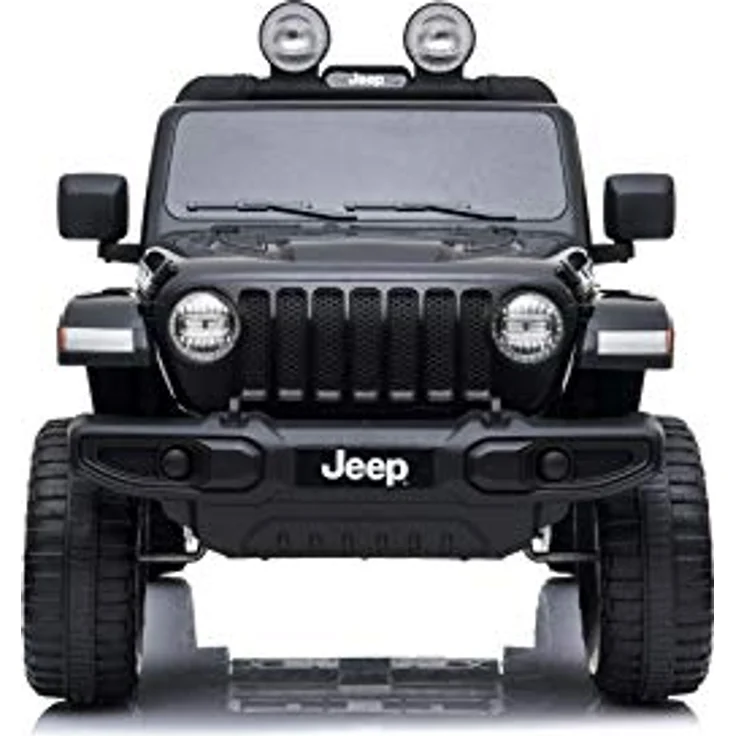 RIRICAR Elektroauto für Kinder 12V Wrangler, Schwarz, 2 Sitzer mit 2,4-GHz-Fernbedienung, Allradantrieb, doppelte Ledersitze – Bild 2