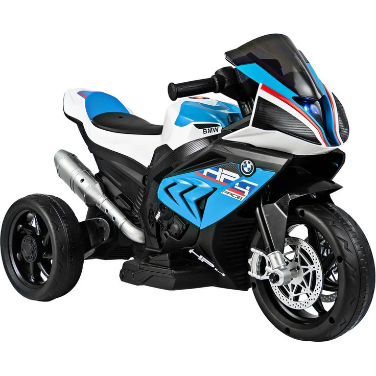 COSTWAY Elektro-Kindermotorrad 6V BMW, mit Musik, 2 Stützrädern und Scheinwerfer, blau