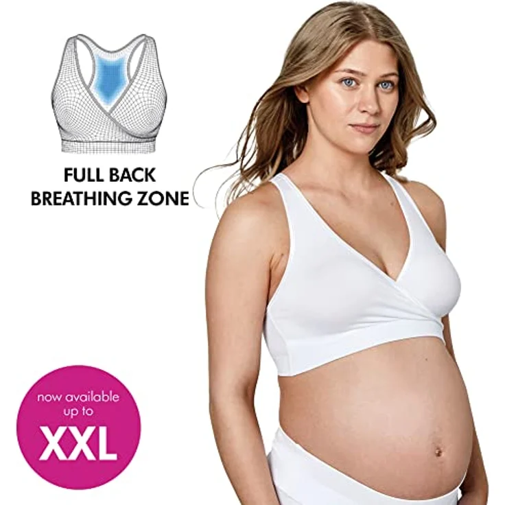 Medela Schlaf-Bustier Keep Cool für Schwangerschaft & Stillzeit, atmungsaktiv & nahtlos, Weiß, Gr. M – Bild 3