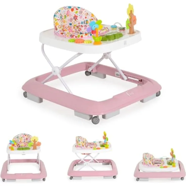 Moni Lauflernhilfe Forest, faltbar mit Spielcenter, 6 Lieder, 3-fach verstellbar, rosa