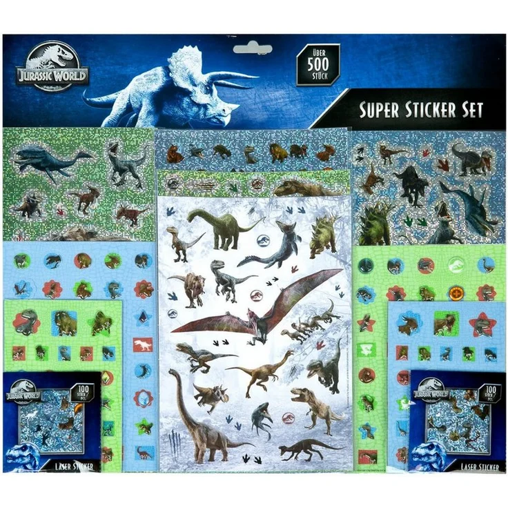 Jurassic World Aufkleberset, 500 Stück Dinosaurier Sticker für kreative Projekte