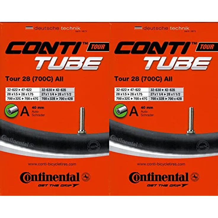 2X Continental Tour 28 All Schlauch 28 Zoll AV (32/47-622) (32/42-630/635) AV40