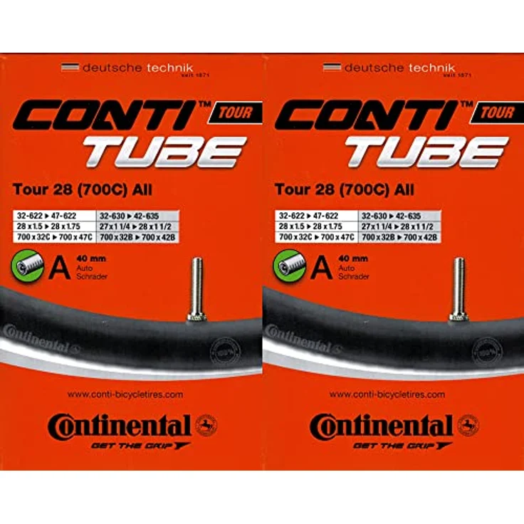 2X Continental Tour 28 All Schlauch 28 Zoll AV (32/47-622) (32/42-630/635) AV40