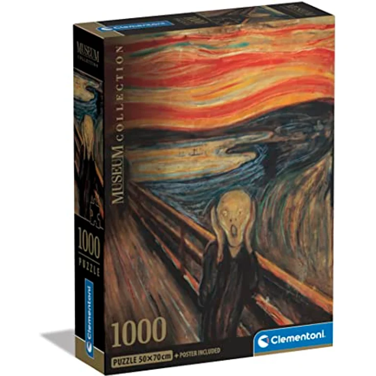 Clementoni Italia Museum Collection - The Scream, 1000 Teile Puzzle für Erwachsene, beeindruckende Kunstwerke, inkl. Poster, Made in Italy, mehrfarbig – Bild 1