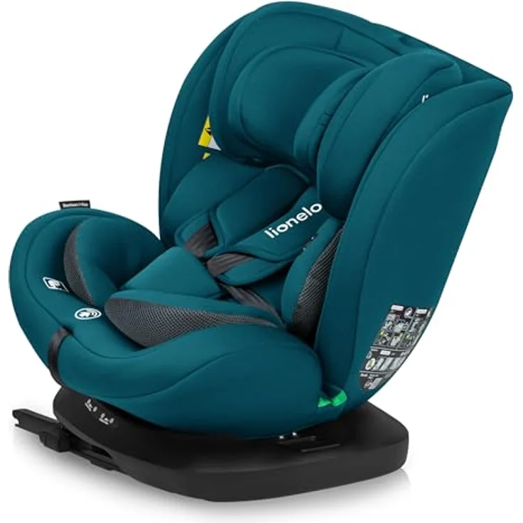 lionelo Autokindersitz BASTIAAN I-SIZE, i-Size / Isofix + Top Tether, ab Geburt bis 12 Jahre, 0-36 kg (Set) - Anthrazit – Bild 4