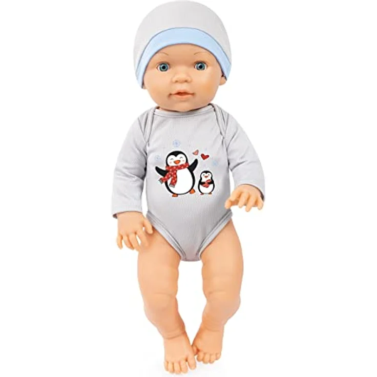 Bayer Puppenkleidung Pullover/Hose 38-42 cm (Set, 7-tlg), Pinguinmotiv, fröhlich bunt – Bild 5