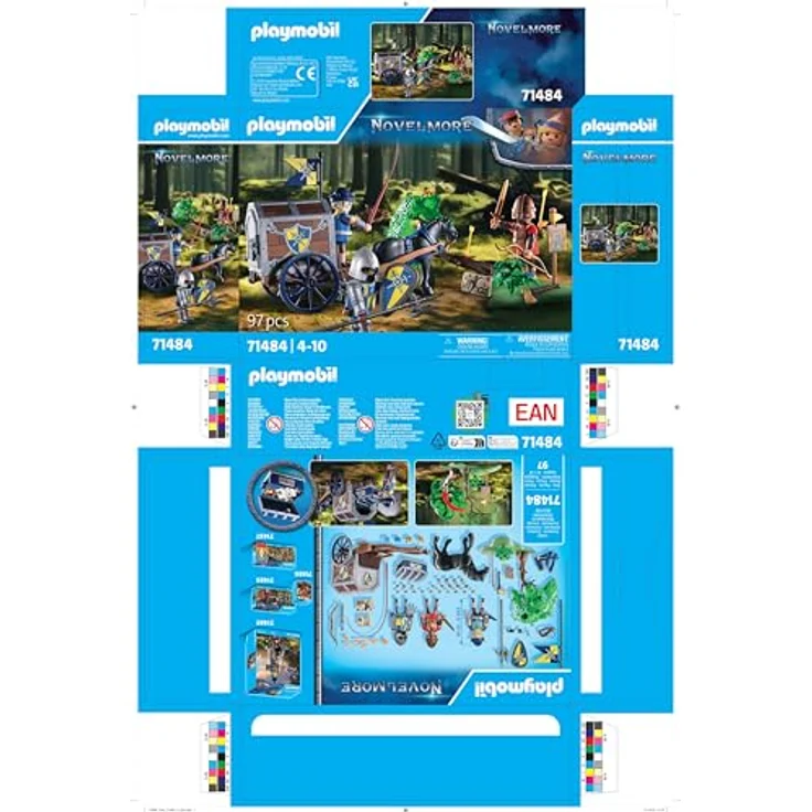 PLAYMOBIL 71484 Überfall auf Transportwagen, Ritterspielwelt Novelmore mit geheimen Bauplänen und Drachengold – Bild 9