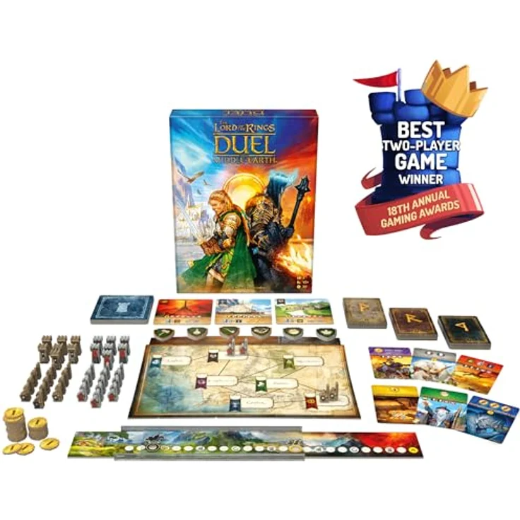 Asmodee Repos Production Der Herr der Ringe: Duell für Mittelerde, Brettspiel für 2 Spieler, ab 10 Jahren, 30 Minuten Spieldauer, strategisches Duell – Bild 3