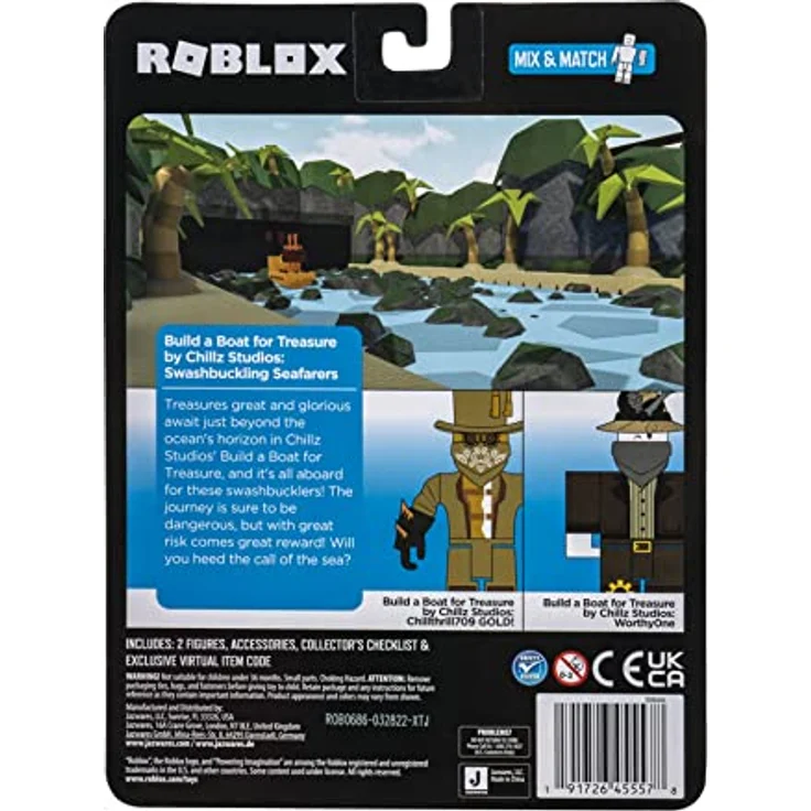 Roblox ROB0686 - Game Pack Build a Boat for Treasure - 2er Figuren Pack mit Zubehör und Spielcode – Bild 5