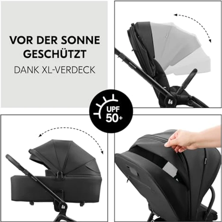 Hauck Kombi-Kinderwagen Move N Care Set - Black, inkl. Babywanne und Sportsitz, mit Gratis Mobilitätsgarantie – Bild 6