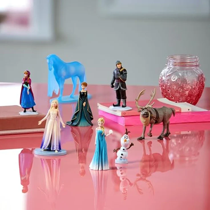 Disney Store Official Die Eiskönigin Völlig unverfroren Spielzeugfigurenset, 8 Figuren mit Elsa, Anna, Olaf, Sven, Kristoff und Nokk, 6-10 cm, ab 3 Jahren geeignet, in blauer Box – Bild 2