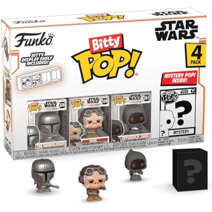 Funko Bitty POP! Mandalorian - The Mandalorian™, Bitty Pop! Kuiil™, Bitty Pop! Offworld Jawa™ und geheimnisvolle Bitty Pop!-Figur - 0,9 Zoll (2,2 cm) - Sammelfiguren 4-Pack - Cake Topper - Geschenkidee – Bild 1
