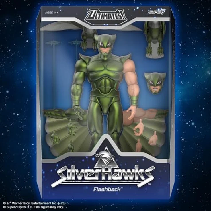 Super7 Silverhawks Flashback Figur, detailreiche Actionfigur in ansprechender Kartonverpackung mit Gelenken für flexible Posen – Bild 7