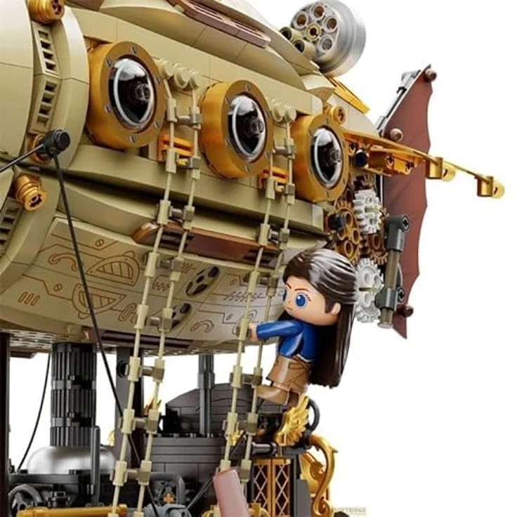 Pantasy Steampunk Airship, Modell mit 1949 Klemmbausteinen, Doppelschicht-Design und fünf Minifiguren – Bild 2