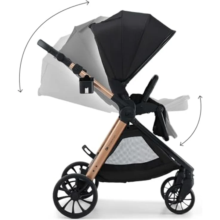 Kinderkraft VESTO 2, 3-in-1 Kombikinderwagen mit Babywanne, MINK PRO 2 Autositz, wendbarem Sportsitz, Travel System, Schwarz – Bild 9
