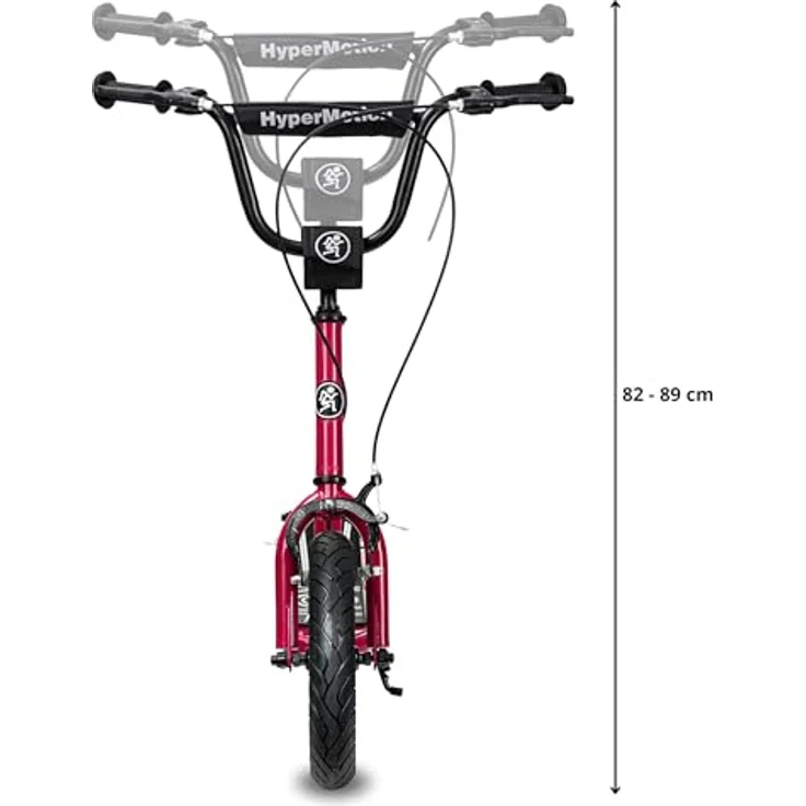 HyperMotion Kinderroller RUBY 12.2, höhenverstellbar mit 12 Zoll Luftreifen, Handbremsen, pink/magenta – Bild 10