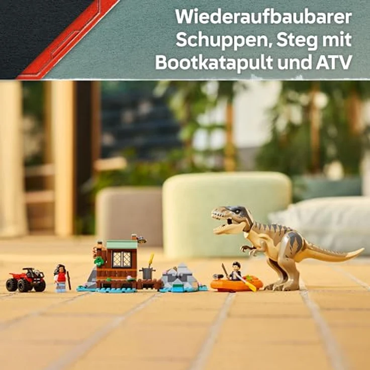 LEGO Jurassic World 76975, Flucht vor dem T.Rex Set mit 199 Teilen, ab 5 Jahren, beweglicher T.Rex und Minifiguren – Bild 3