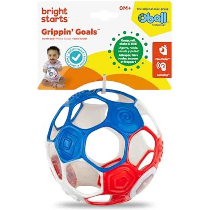 Oball Soccer, Babyspielzeug Fußball in rot/weiß/blau – Bild 2