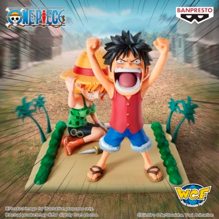 Banpresto One Piece World Collectable Actionfigur, Monkey D. Luffy & Nami, 7 cm, Mehrfarbig, Sammlerfigur, offiziell lizenziert – Bild 2