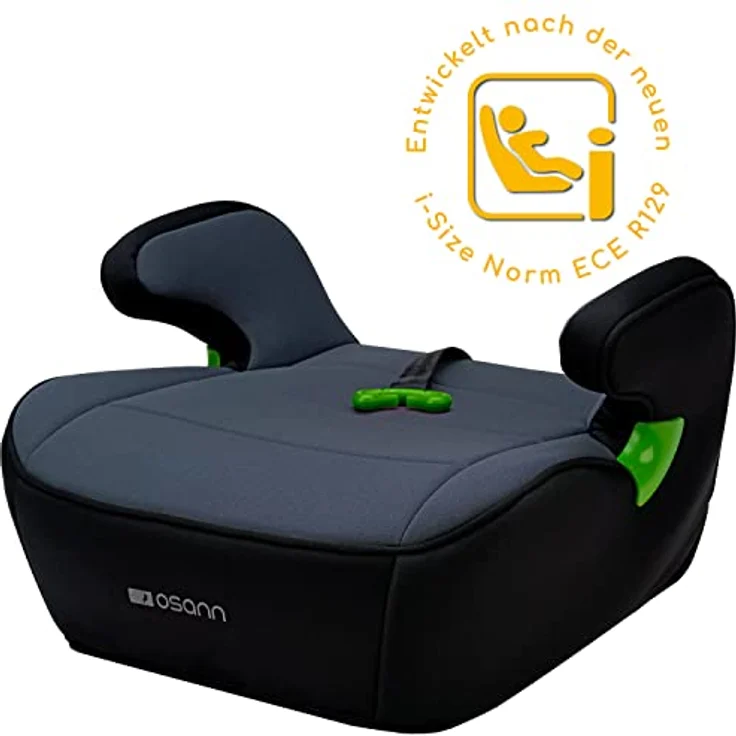 Osann Kindersitzerhöhung Junior Gurtfix i-Size, Sitzschale für Kinder ab 126cm, Ergonomisch und waschbar, Schwarz – Bild 2