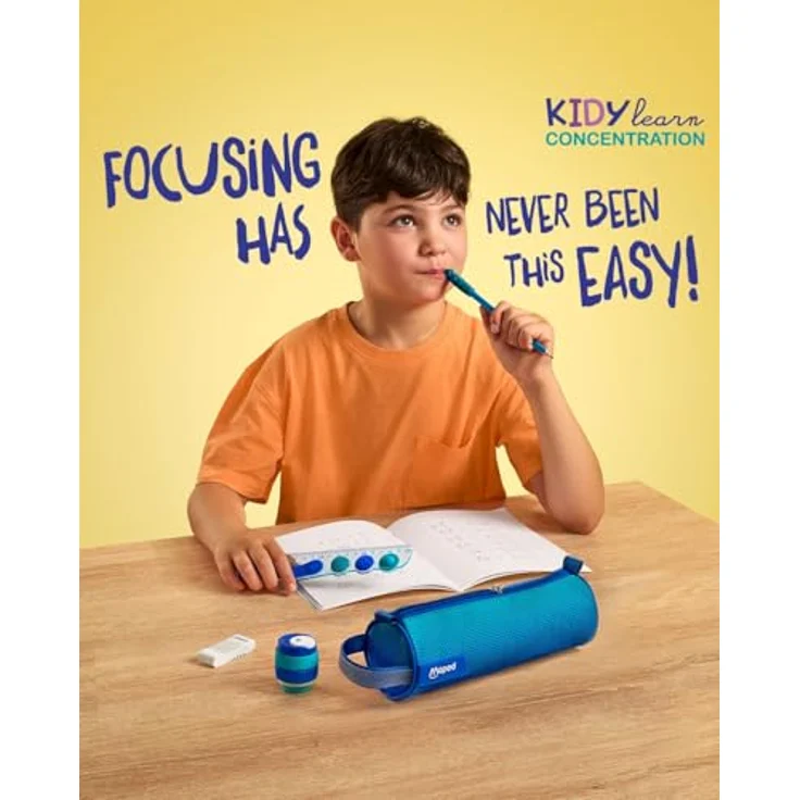 Maped KIDY LEARN CONCENTRATION Bleistift-Set mit Kau-Aufsatz aus lebensmittelechtem Silikon, ergonomische Dreiecksform, HB2-Mine, strukturierter Körper für bessere Handhabung – Bild 5