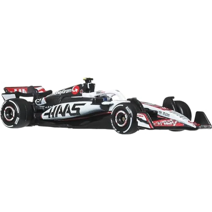 Hot Wheels Premium Formula 1 MoneyGram Haas F1 Team 2er-Pack, Modellfahrzeuge im Maßstab 1:64 mit authentischen Lackierungen und detaillierten Fahrerhelmen, Esteban Ocon Nr. 31 und Oliver Bearman Nr. 87 – Bild 3