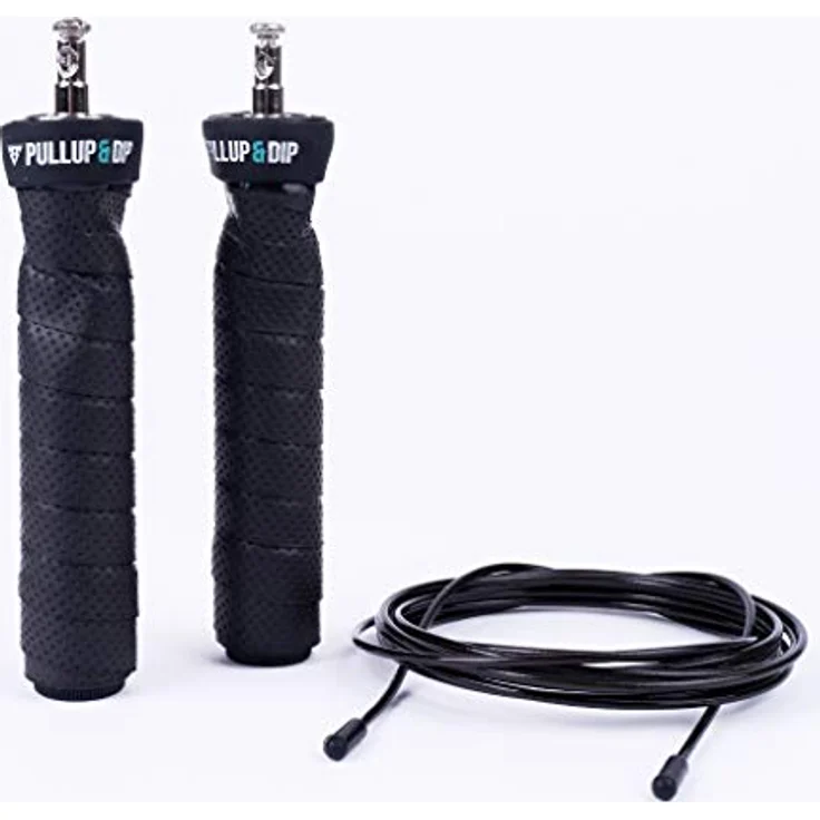 PULLUP & DIP Speed Rope, Fitness Springseil mit Profi Kugellager, ergonomischen Anti-Rutsch Griffen und verstellbarer Seillänge, PVC Ummantelung, 3 m für Ausdauertraining, Boxen und MMA – Bild 1