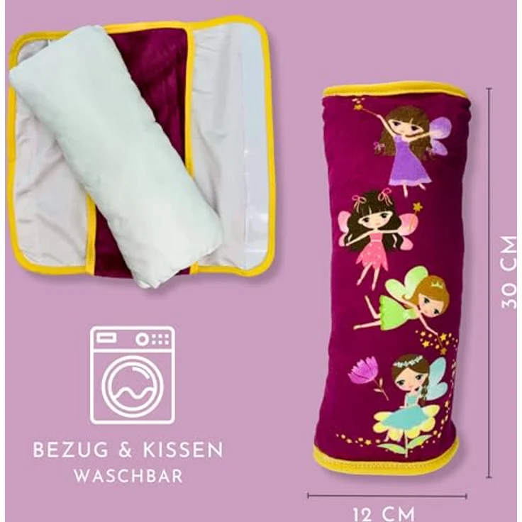 HECKBO 2x Fee Gurtschoner + 2x Fee Kissen, Auto Zubehör Set mit ergonomischem Design und pflegeleichtem Bezug – Bild 2