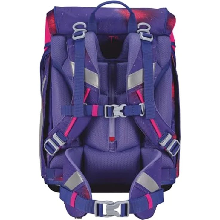 Der echte Scout sicherer Schulrucksack Alpha DIN Summer Set 4-teilig, 20 l Volumen, 1.200 g Gewicht (ohne abnehmbare Elemente), fluoreszierende Warnflächen, ergonomisches Design – Bild 4