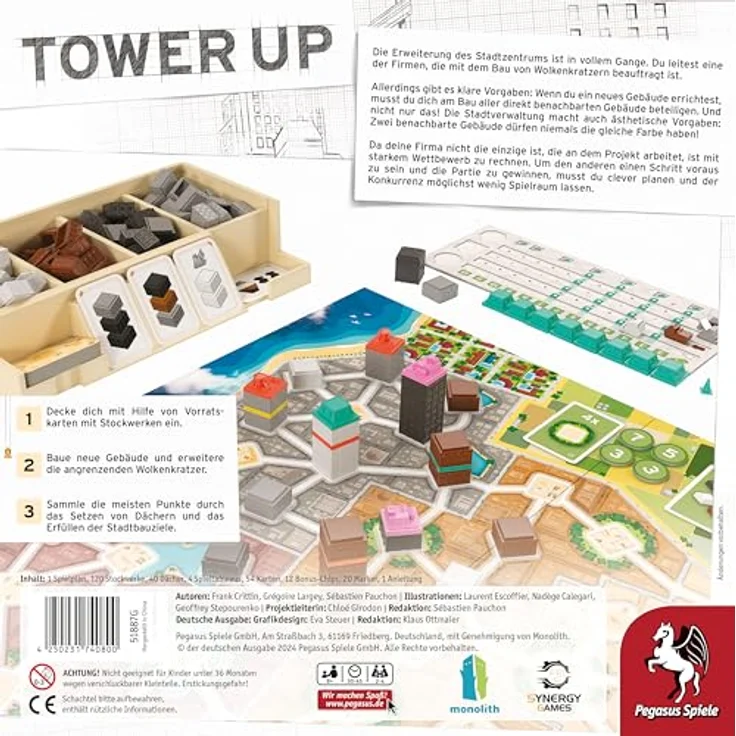 Pegasus Spiele Tower Up Familienspiel - Hohe Qualität, ideal als Geschenk – Bild 4