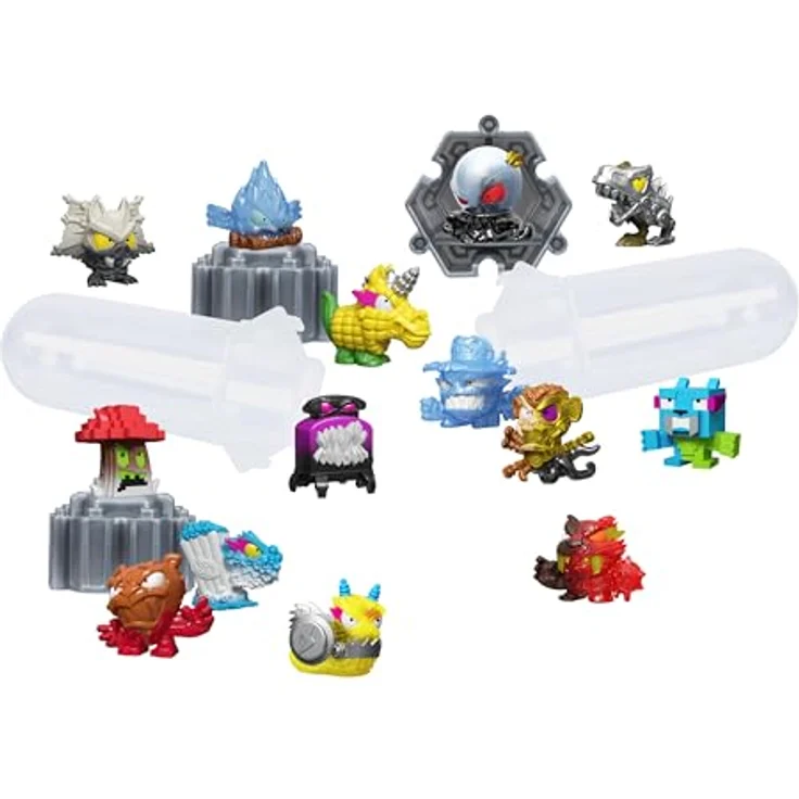 MrBeast Lab Swarms Hyper Fusion-Serie, Mega-Laborpackung mit 14 Mini-Monstern, 14 Sammelstickern & 4 Fusions-Kapseln, inklusive seltener und ultraseltener Editionen – Bild 5