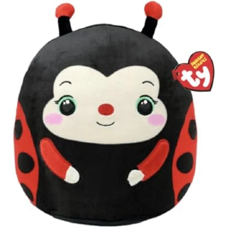 TY Lucy Lady Bug - SQU Kissen 20CM, Reisekissen, 10 Zoll