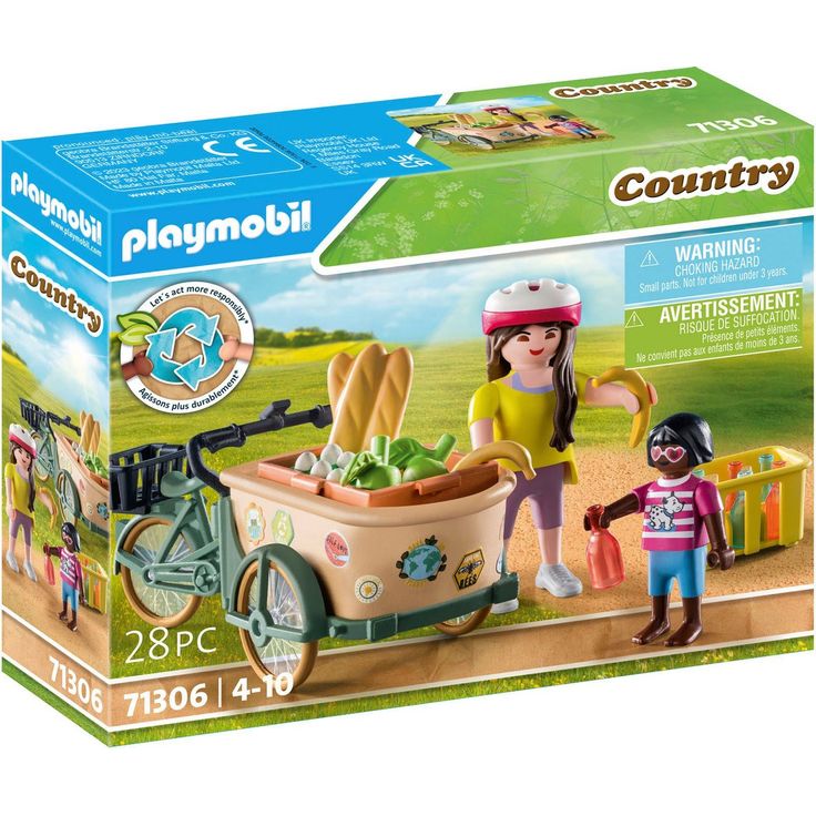 Playmobil® Konstruktions-Spielset Lastenfahrrad (71306), Country, (28 St), teilweise aus recyceltem Material, Made in Europe