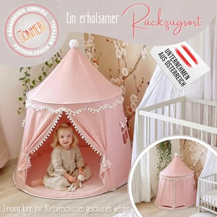 LIONHERZ® DAS ORIGINAL Spielzelt aus Baumwolle/Hanf, Kinderzelt Tipi Indoor mit CirculAir-Stoff für optimale Luftzirkulation, stabil und liebevoll gestaltet – Bild 5