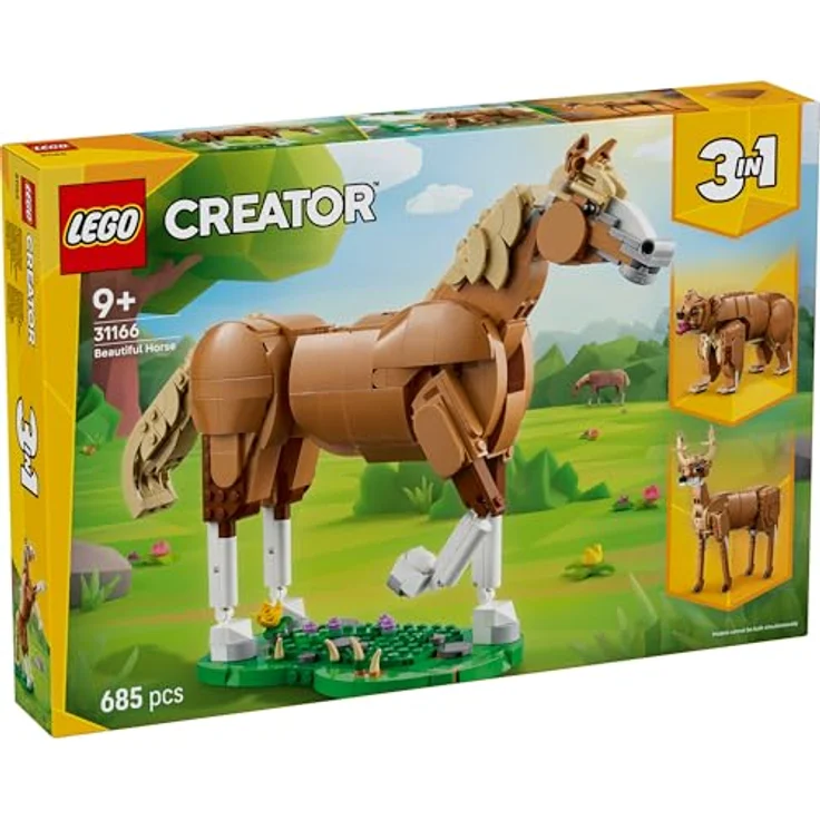 LEGO Creator 3in1 Prächtiges Ross, Tierfigur zum Bauen, verwandelt in Bär oder Hirsch, ab 9 Jahren, 31166 – Bild 3