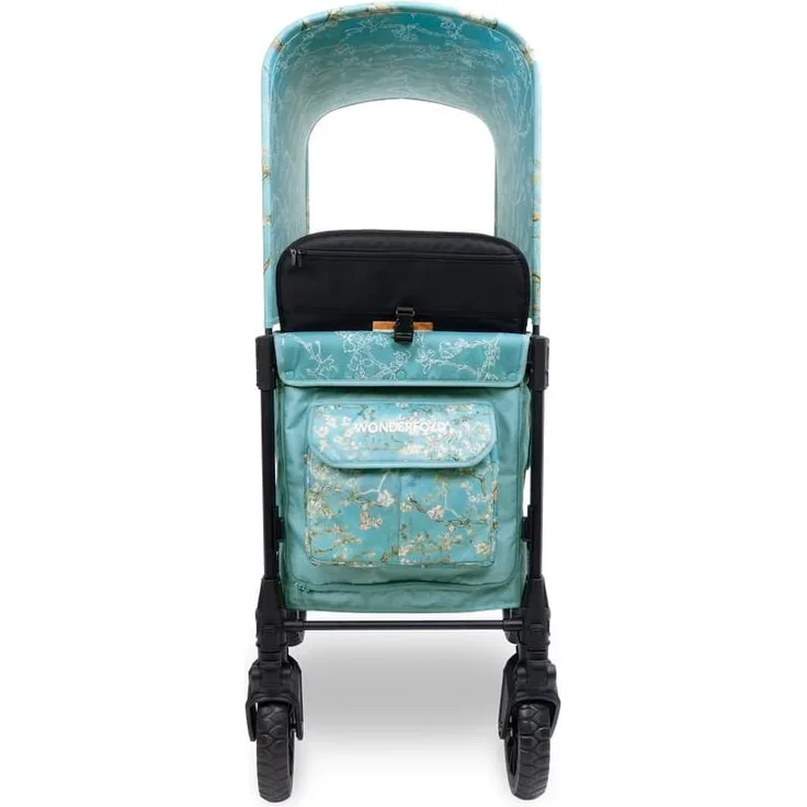 Wonderfold W2 Luxe Pro, Kombikinderwagen für 2 Kinder, Van Gogh Edition - Almond Blossoms, einfach zu falten, hohe Sitze