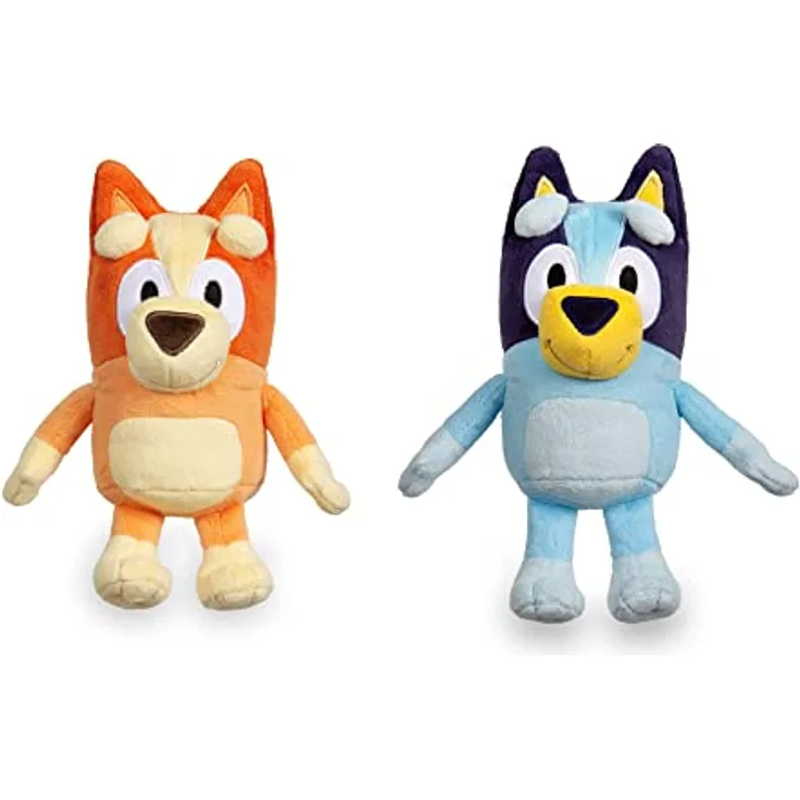 BlueY Famosa BLY06000 Plüschtier Bluey oder Bingo sdos, 20 cm weich und kuschelig